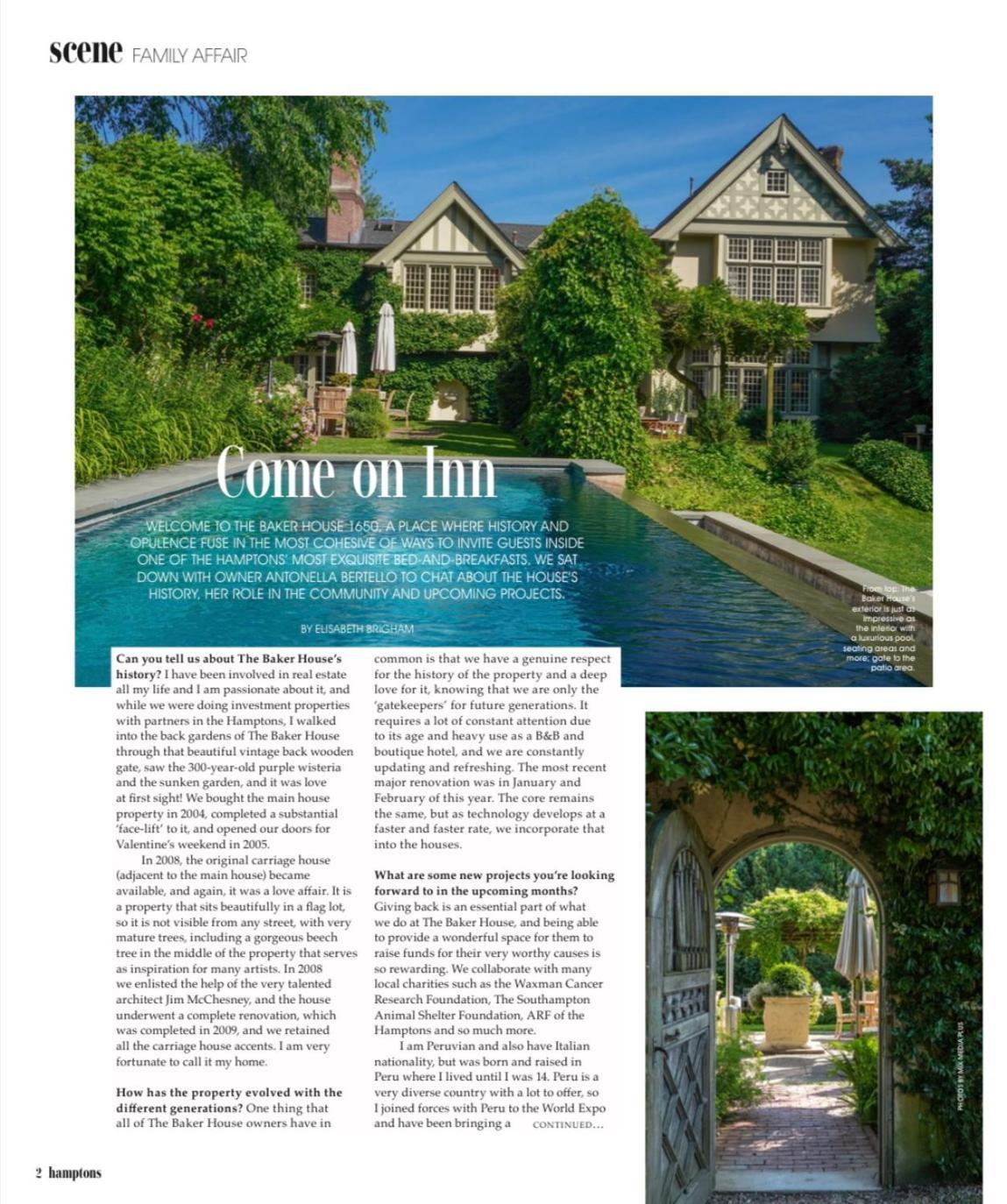 The Baker House 1650 Couette-café East Hampton